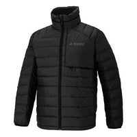 Men's adidas Tx Lt Gdwn Jkt Solid Color Stay Warm Sports Down Jacket Black HE3686