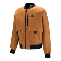 PUMA Logo Multi Pocket Jacket 'Brown' 535584-74