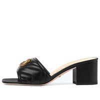 (WMNS) Gucci Marmont Double G Chunky slide sandal 'Black' 695202-BKO60-1000