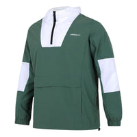 adidas Sports Running Training Casual Half Zipper Hooded Jacket Green H55264