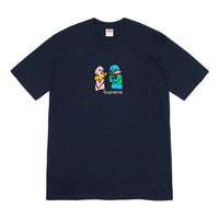 Supreme FW19 Week 17 Bite Tee Cartoon Graffiti Printing Short Sleeve Unisex Navy Blue SUP-FW19-10910