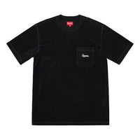 Supreme SS19 Terry Pocket Tee Short Sleeve Unisex Black SUP-SS19-10572