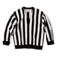 Supreme X Lacoste Stripe Cardigan FW19 Jacket 'Black' SUP-FW19-568