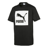 PUMA Sports Printing logo Round Neck Short Sleeve Black 579871-01