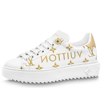 (WMNS) LOUIS VUITTON Time Out Sneakers 'White with Gold Monogram' 1AAVVQ