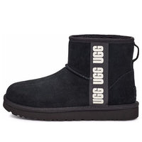 (WMNS) UGG Mini Side Logo 'Black White' 1122558-BWHT