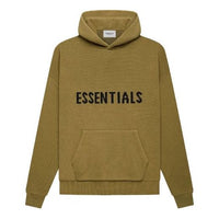 Fear of God Essentials FW21 Knit Pullover Logo Hoodie 'Amber' FOG-FW21-015