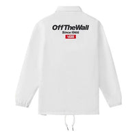 Vans Back Alphabet Logo Printing Jacket Couple Style White VN0A489UWHT