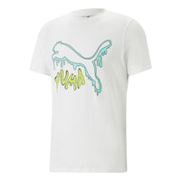 PUMA Graphic Melted Cat T-Shirt 'White' 622554-02