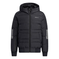 adidas neo M Dwn 3S Puf Jk Metallic Sports hooded down Jacket Black H45283