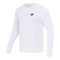 Men's Nike Embroidered Logo Loose Sports Running Long Sleeves White T-Shirt AR5194-100