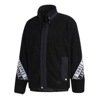 adidas M MHS BOA JKT Stand Collar Printing lamb's wool Stay Warm Jacket Black GE0388