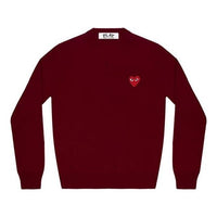 (WMNS) COMME des GARCONS PLAY V-Neck L/S T-shirt Red Emblem 'Burgundy' AZ-N001-051-4