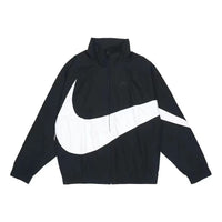 Men's Nike Large Logo Printing Zipper Casual Long Sleeves Jacket Autumn Black DV1363-010