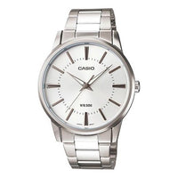 CASIO Waterproof Stainless Steel Strap Unisex Mens Silver Analog MTP-1303D-7AV
