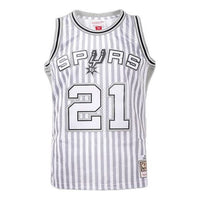 Mitchell & Ness x NBA San Antonio Spurs Striped Swingman Jersey 'White' SMJYBW19047-SASPTBK02TDU