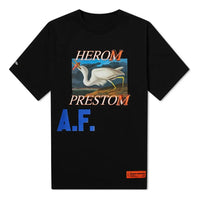 HERON PRESTON Logo Print AF Oversized T-Shirt 'Black' HMAA020R21JER0021045