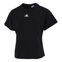 (WMNS) adidas Tech Woven t-shirt 'Black' GP0592