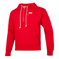 Men's Nike Embroidered Logo Half Zipper Hooded Knit Pullover Red DM5280-657