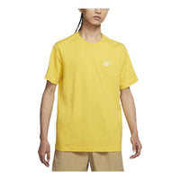 Nike Solid Color Embroidered Small Round Neck Short Sleeve Yellow AR4999-709