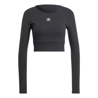 (WMNS) adidas Essentials Rib Long Sleeve Tee 'Black' II8055