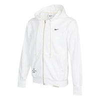 Men's Nike Back Logo Sports Knit Hooded Zipper White DO9155-100