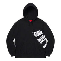 Supreme Old English Wrap Hooded Sweatshirt 'Black White' SUP-SS21-826