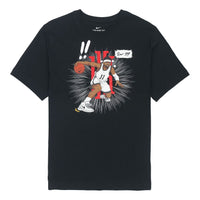 Men's Nike Kyrie Logo Basketball Sports Printing Round Neck Short Sleeve Black T-Shirt DD0780-010