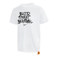 Men's Nike Alphabet Printing Round Neck Pullover Short Sleeve White T-Shirt DN2977-100