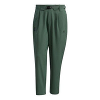 adidas Wj Pnt Wv Warm Solid Color Loose Athleisure Casual Sports Pants Green GP0890
