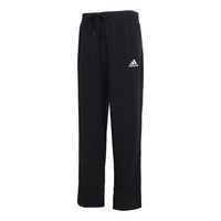 adidas Solid Color logo Casual Sports Elastic Waistband Long Pants Black GK9273