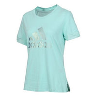 (WMNS) adidas Alphabet Logo Printing Sports Short Sleeve Mint Green DY8613