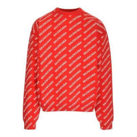 Balenciaga All Over Logo Crewneck Sweater 'Red White' 702952T32336090