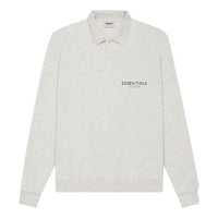 Fear of God Essentials SS21 Long Sleeve French Terry Polo Shirt 'Light Heather Oatmeal' FOG-SS21-600