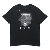 Nike NBA Los Angeles Clippers Logo Alphabet Printing Basketball Sports Short Sleeve Black DQ8987-010