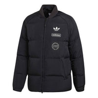 adidas originals Graphic JKT Contrasting Colors Windproof Stay Warm Sports Down Jacket Black DP8555