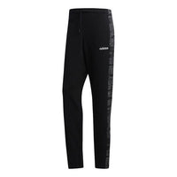 adidas M Ess Aop Pnt Running, Casual, Loose, Straight, Sports Pants, Black FM3435