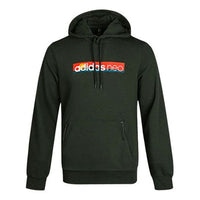 adidas neo Multi-Color Printing logo Casual hooded Pullover Brown GM2329