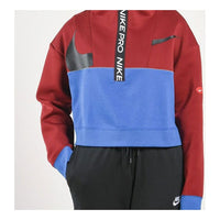 (WMNS) Nike Pro Get Fit Dri-FIT Knit Colorblock Splicing Half Zipper Stand Collar Pullover 'Red Blue' CJ3467-677