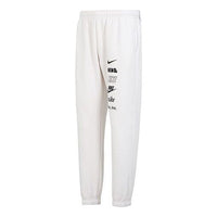 Nike Club Fleece Multi Logo Pants 'White Black' DX0796-030