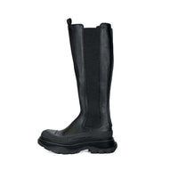 (WMNS) Alexander McQueen Tread Leather Over-The-Knee Boots 'Black' 707682WHZ661000