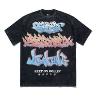 Li-Ning Keep On Rollin Graphic T-shirt 'Washed Black' AHSU207-2