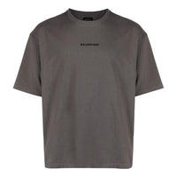 Balenciaga Embroidered-Logo Cotton T-shirt 'Grey' 612966TNVG91300