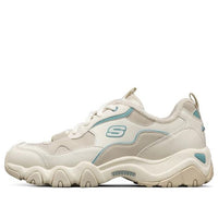 (WMNS) Skechers D lites 2.0 Running Shoes White/Brown/Blue 66666313-NAT