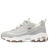 (WMNS) Skechers D'lites-looking Glass Marathon Running Shoes 'Grey White Brown' 896268-GRY