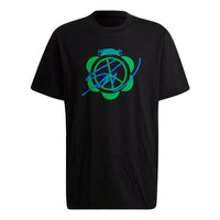 adidas originals Casual Round Neck Printing Short Sleeve Black HI3300