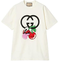 (WMNS) Gucci Cotton Jersey Printed T-Shirt 'Off White' 776596-XJGHP-9088