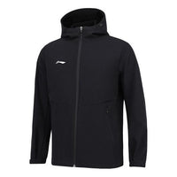 Li-Ning Logo Fleece Full Zip Hooded Jacket 'Black' AFDSC13-1