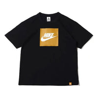 Men's Nike SS22 Logo Printing Round Neck Pullover Short Sleeve Black T-Shirt DR7756-010
