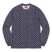 Supreme Small Box L/S Tee 'Navy White' SUP-FW22-783